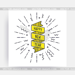 Merry Christmas Happy New Year - vector image