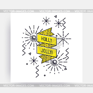 Merry Christmas Happy New Year - vector clipart