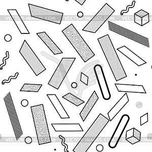 Black and white universal geometric seamless pattern - vector clipart