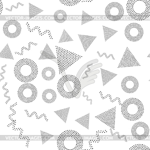 Черно-белый универсальный геометрический бесшовный узор - изображение в векторном формате