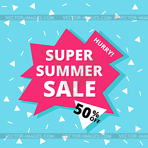 Super summer sale banner - vector clip art