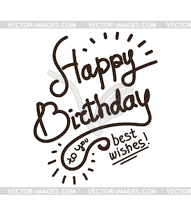 Festive Happy Birthday - vector clip art