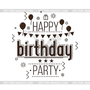 Festive Happy Birthday - vector clip art