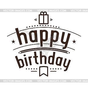 Festive Happy Birthday - vector clip art