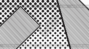 Черно-белый поп-арт геометрический узор - векторизованный клипарт