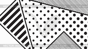 Black and white pop art geometric pattern - vector image