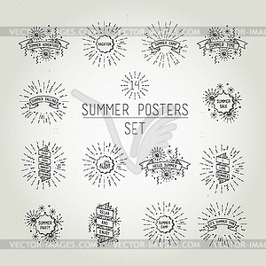 Collection of universal summer posters - vector image