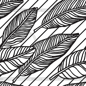 Simple seamless tropical jungle floral pattern - vector clip art