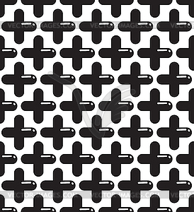 Seamless pattern plus cross symbol. Modern memphis - vector image