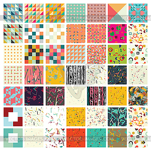 Hundred universal different geometric seamless - vector clipart