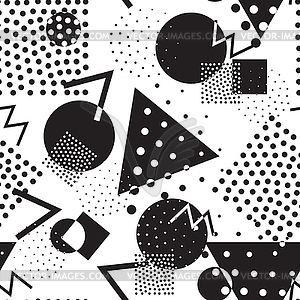 Seamless geometric pattern in retro, memphis 80s - vector image