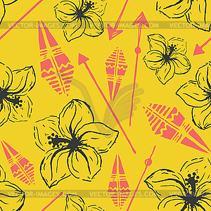 Seamless pattern. Universal colorful summer hawaiia - vector EPS clipart