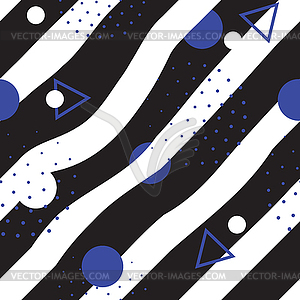 Seamless geometric pattern in retro, memphis 80s - vector image