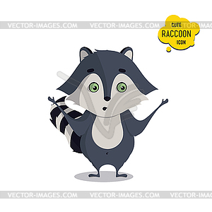 Universal cute raccoons set with family raccoon - vector image