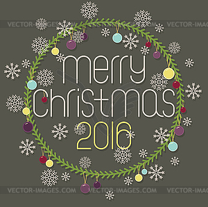 Merry christmas greeting card - vector image