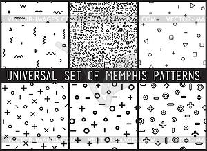 Set of universal fashion geometric seamless patterns - vector clipart