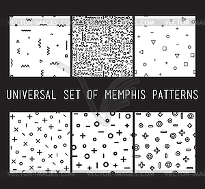 Set of universal fashion geometric seamless patterns - vector image