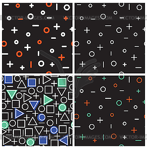 Set of universal fashion geometric seamless patterns - vector clipart