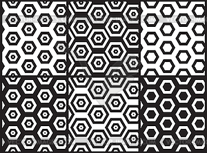 Set of universal geometric seamless pattern - vector image