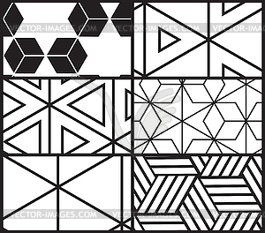 Set of universal geometric seamless pattern - vector clipart