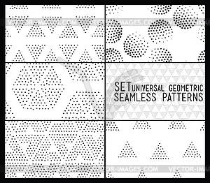 Set of universal geometric seamless pattern - vector clip art