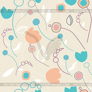 Simple colorful seamless flourish pattern - vector clipart / vector image