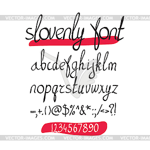 Handwritten brush alphabet. Hand draw - vector clipart