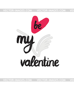 Be my valentine. Trendy poster for Happy - royalty-free vector clipart