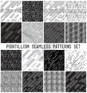 Lineal geometric seamless patterns set - vector EPS clipart