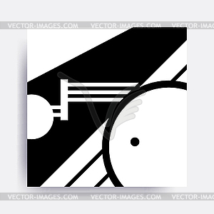 Black and white Neo Memphis geometric pattern - vector clip art