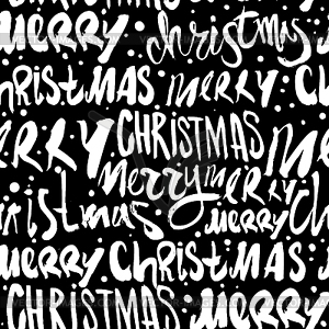 Seamless Merry Christmas pattern - vector clip art