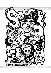 Background Graffiti Stickers - vector clipart