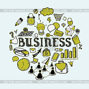 Set of primitive elements of business - vector clipart