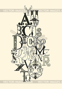 Black alphabet letters - vector image