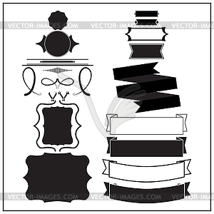 Set of elements vintage design - vector image