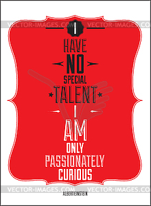 Poster. I have no special talent i am only - vector clip art