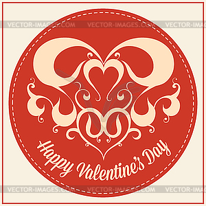 Vintage greeting card for Valentine`s day holiday - vector image