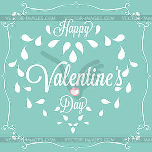 Celebration. Happy Valentine`s Day in blue - vector clip art