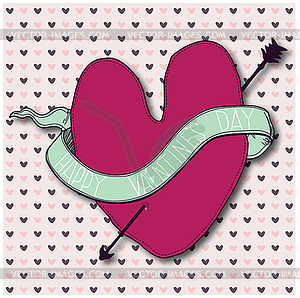 Happy Valentine`s Day lettering Greeting Card - vector clipart