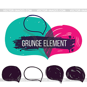 Set grunge bubble speech - vector image