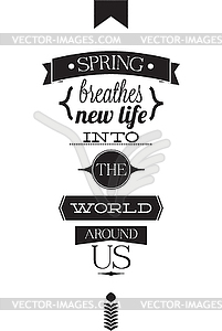 Positive spring motivational poster with quote - vector clipart