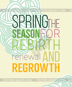 Spring poster for recovery of strength and energy - stock vector clipart