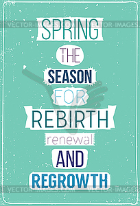 Свежий весенний мотивационный плакат с цитатой - векторизованное изображение клипарта
