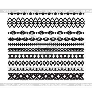 Set of borders and lines. Design horizontal elements - vector clipart