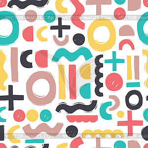 Geometric sloppy seamless pattern - vector clip art