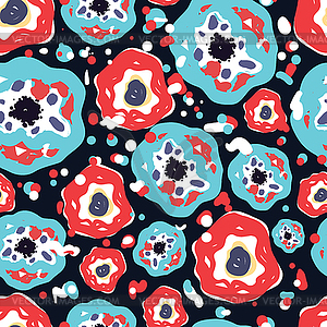 Flowers seamless pattern - vector clip art