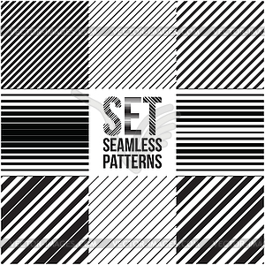 Universal different seamless patterns. lines - vector image