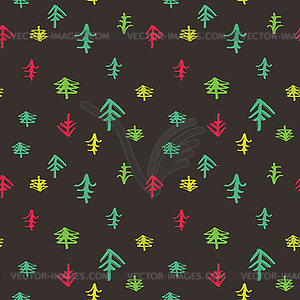 Seamless pattern with Christmas trees - vector image