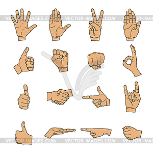 Hand icon, silhouette collection - vector image