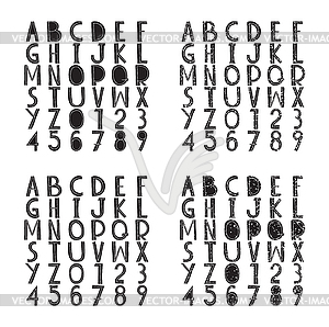 Жир коллекция шрифтов с грубой шероховатый декоративные - иллюстрация в векторе